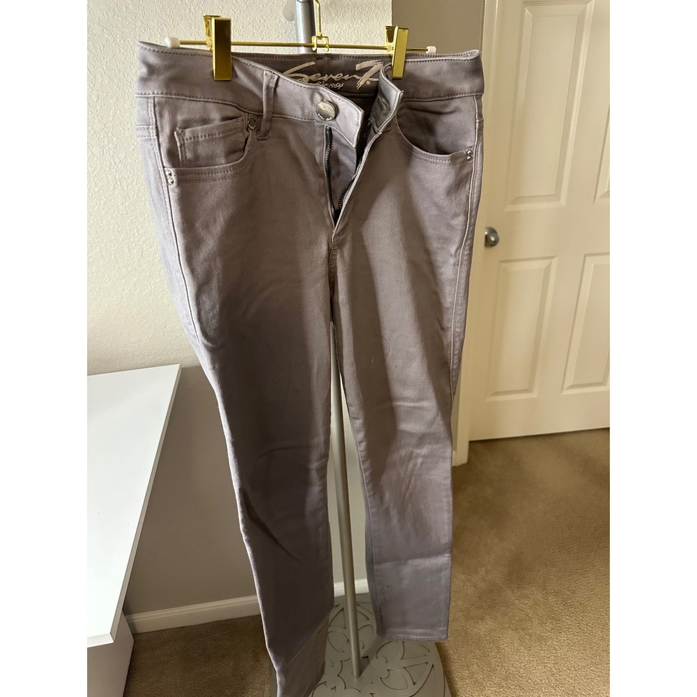 Seven7 High Rise Skinny Jeans Women 6 Grey Good Signature Pocket Stretch Denim